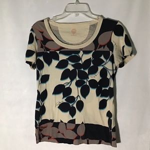 Tory Burch 3-D leaves, Pima cotton, size small